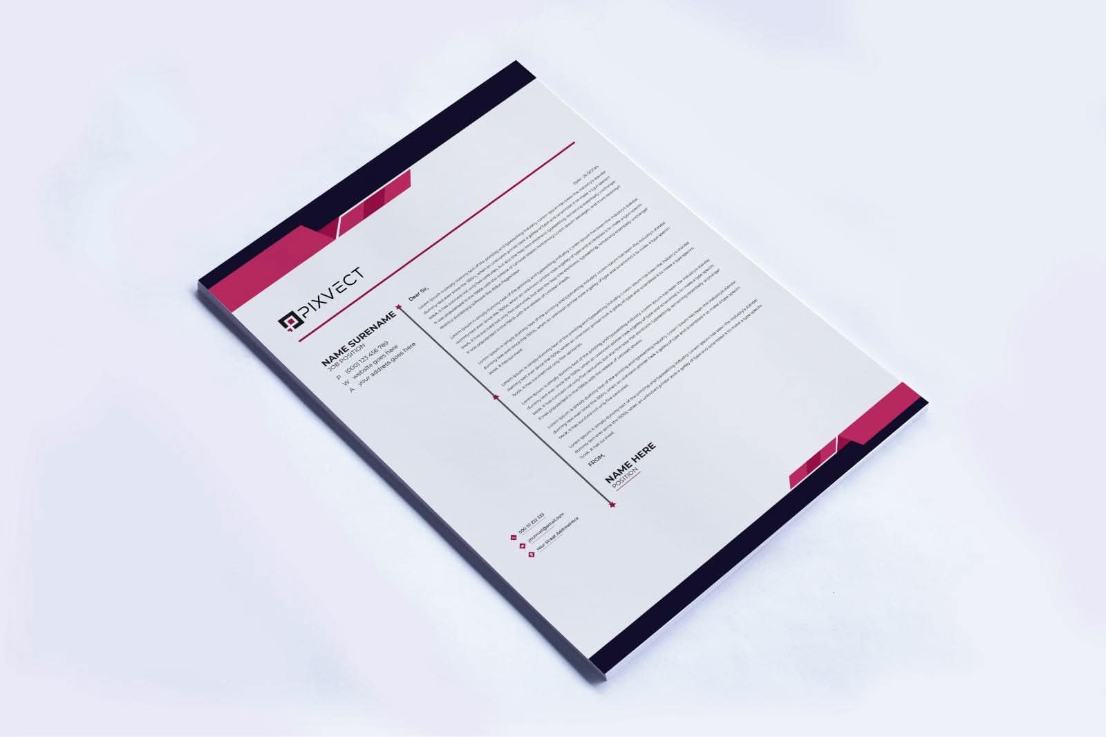 Branded letterhead design example 3