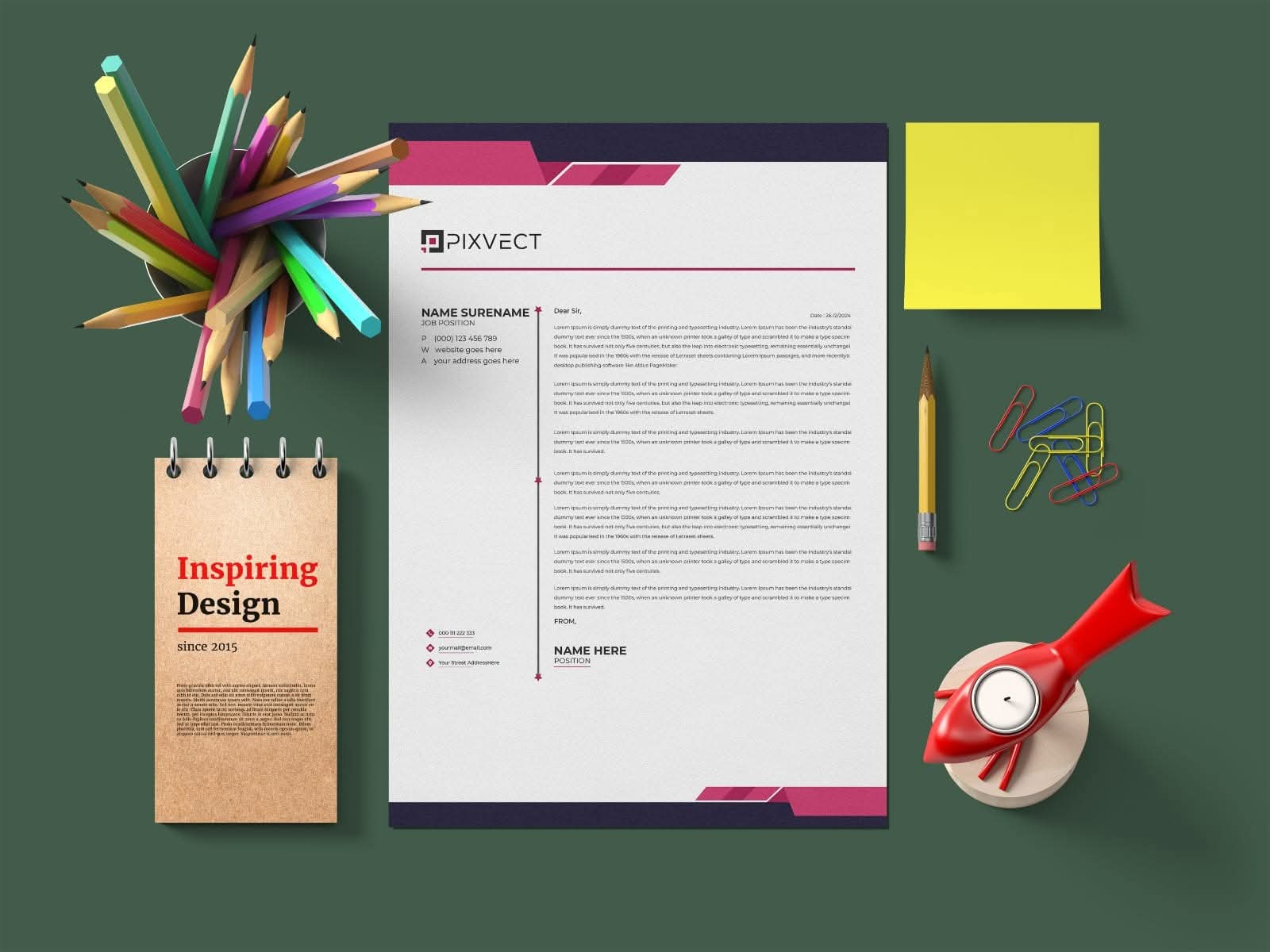 Branded letterhead design example 4