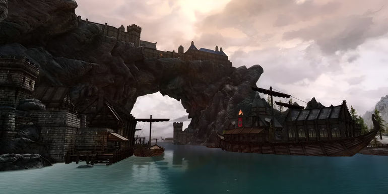 Incredible Painting of Solitude: A Skyrim Fan's Masterpiece