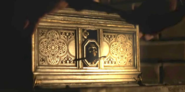 Th gold coin press box in The Continental