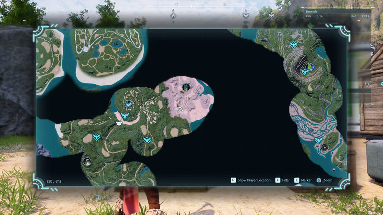 One of the inland desert biomes in Palworld