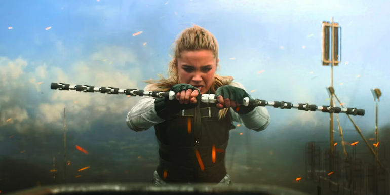 Yelena Belova taking down General Dreykov's helicopter in Black Widow