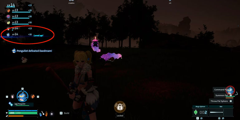 Image of a battle against some Daedreams in Palworld