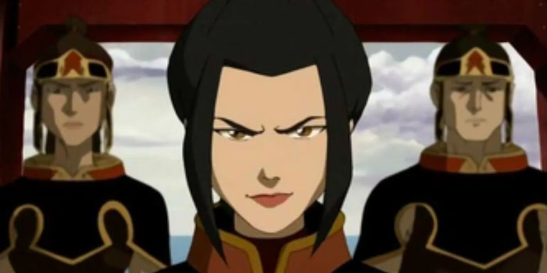 Azula standing in front of two guards in Avatar the last Airbender
