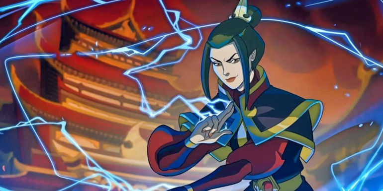 Azula with lightning coming from her fingers in Avatar the last Airbender