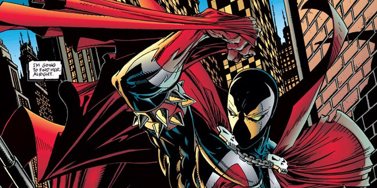 Image of Spawn pulling on his cape