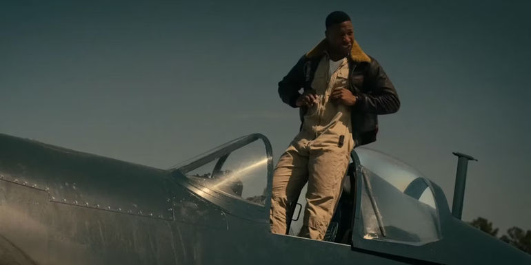 Jesse getting into his plane in Devotion