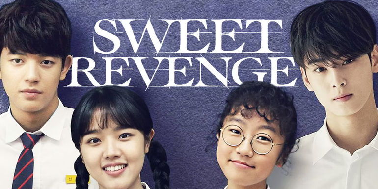 Kim Hyang-gi, Lomon, Kim Hwan-hee, and Cha Eun-woo in the Sweet Revenge poster