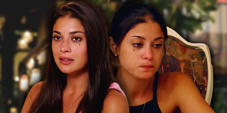 Side by side images of a sad Loren Brovarnik from 90 Day Fiancé