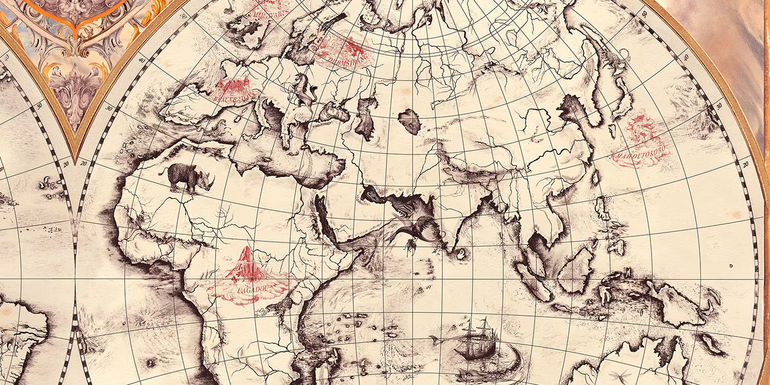 A map showing the different wizarding schools in Harry Potter.