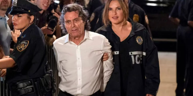 Sir Toby (Ian McShane) being detained in Law & Order SVU