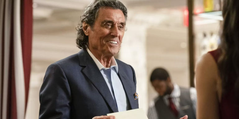 Sir Toby (Ian McShane) smiling in Law & Order SVU