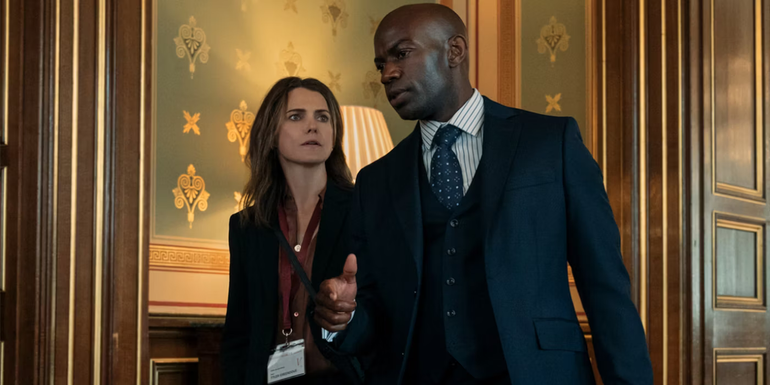 Kate Wyler and Dennison in The Diplomat