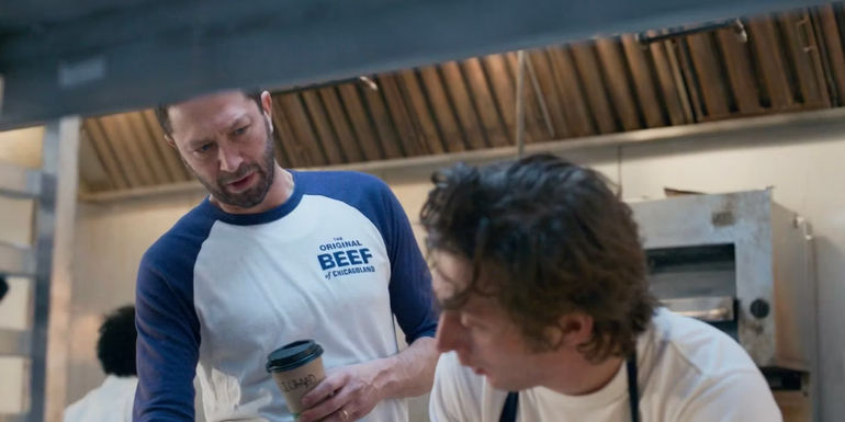 Richie looking at Carmy with concern in The Bear