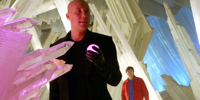 Smallville Lex Luthor and Clark Kent in the fortress of solitude