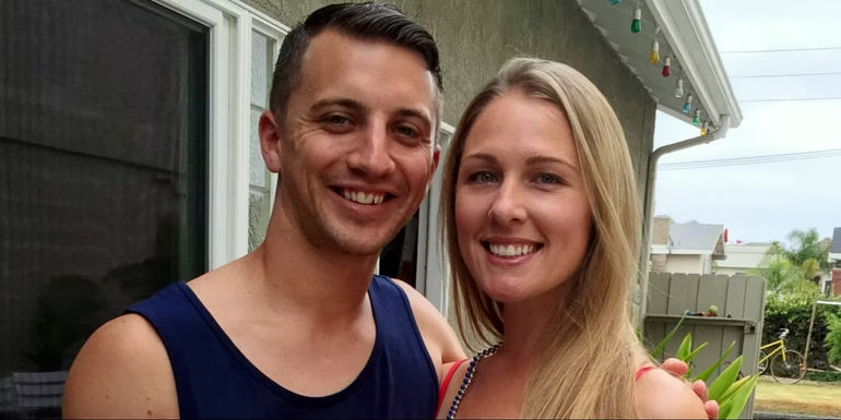 Aaron Quinn and Denise Huskins smiling in American Nightmare on Netflix.