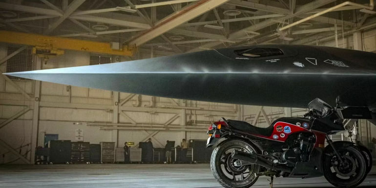 Darkstar jet and motorcycle in Top Gun