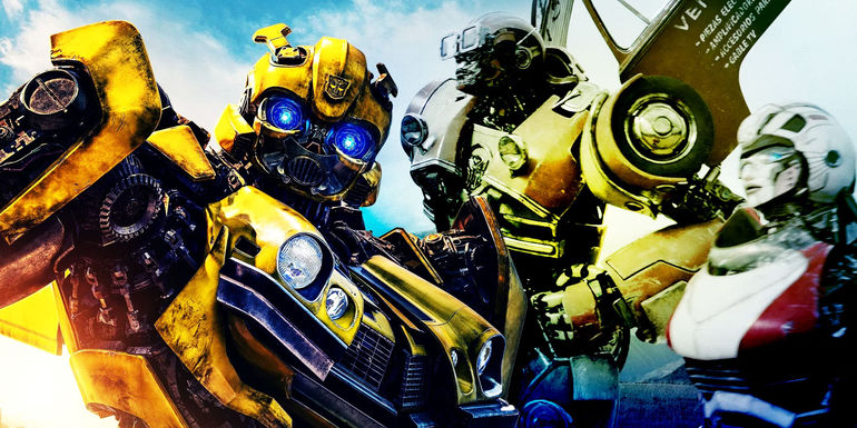 Bumblebee, Mirage, and Arcee in Transformers: Rise of the Beasts
