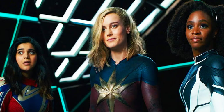 Kamala Khan, Carol Danvers and Monica Rambeau in The Marvels 2023