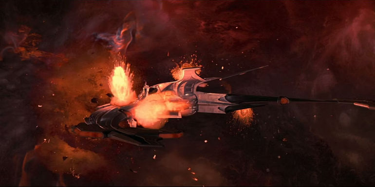 Star Trek Insurrection Son'a ship destroyed