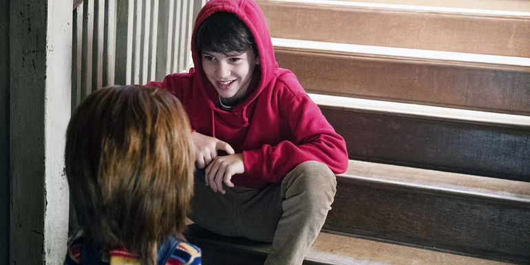 Child's Play 2019 Andy talking to Chucky