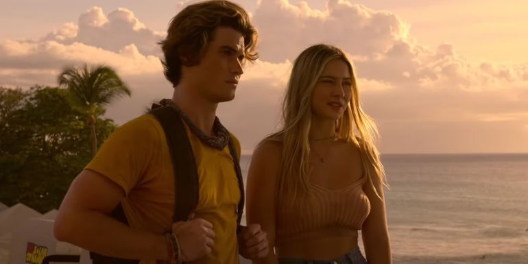 John B and Sarah on the beach in Outer Banks.
