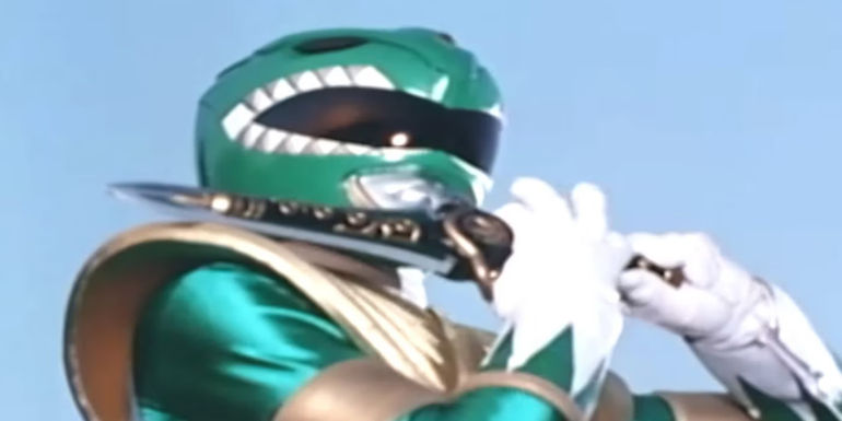 Mighty Morphin Power Rangers' Green Ranger playing the Dragon flute