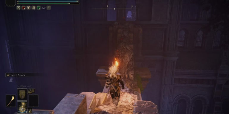 Running on a stone pathway in Elden Ring