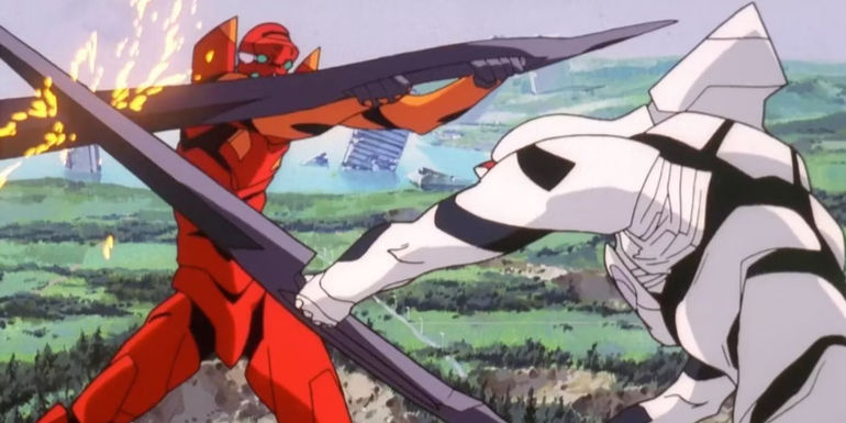 Asuka vs Mass Production Evas in End of Evangelion