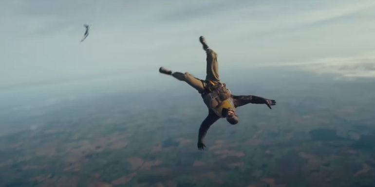 A soldier abandons his plane in Masters of the Air
