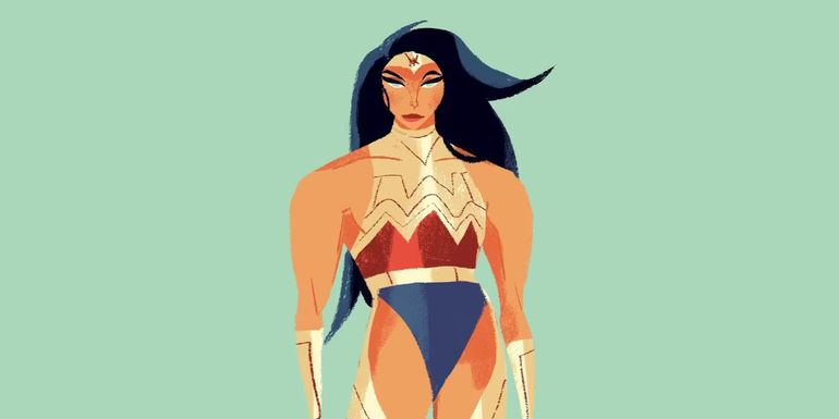 A character design of Wonder Woman for DC's League of Super Pets