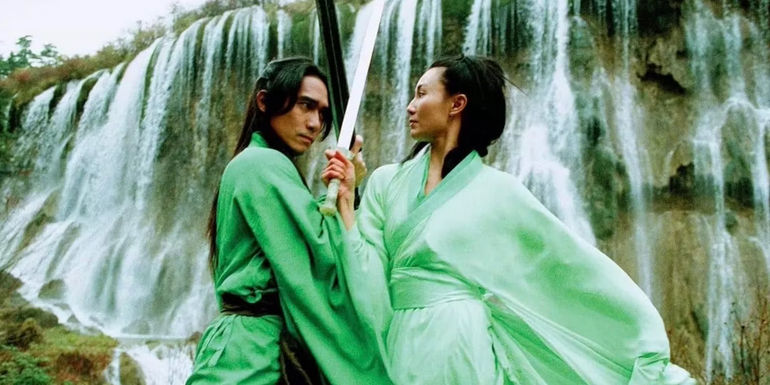 Broken Sword and Flying Snow dueling with one another