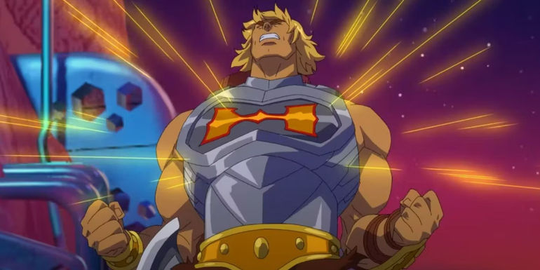 He-Man with his battle armor in Masters of the Universe - Revolution