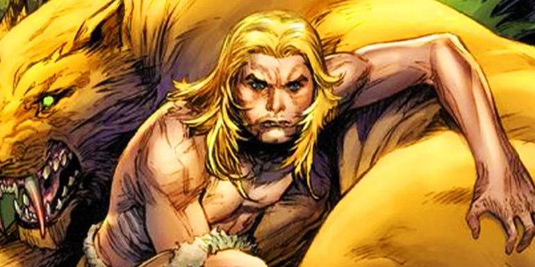 Ka-Zar with sabre-tooth cat in Marvel Comics
