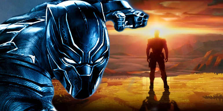 T'Challa as Black Panther and Killmonger in Wakanda