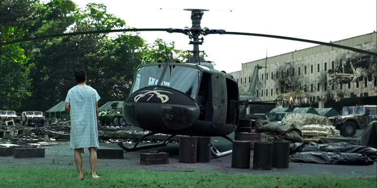 Rick Grimes by the helicopter in season 1