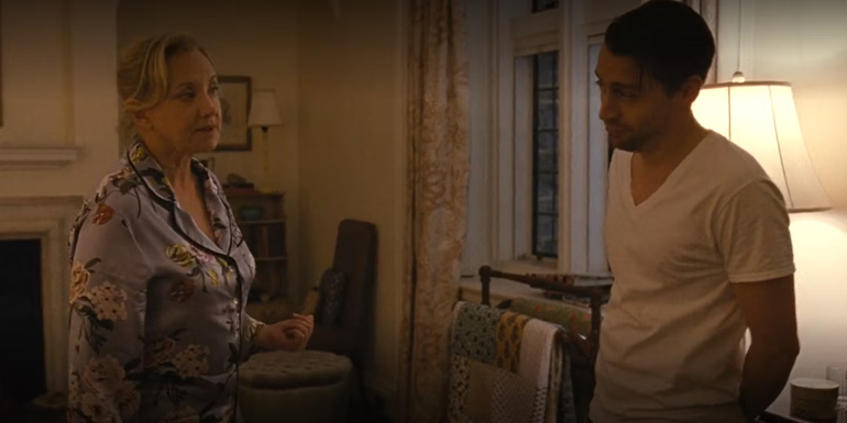 Roman and Gerri in a hotel room in Succession season 2