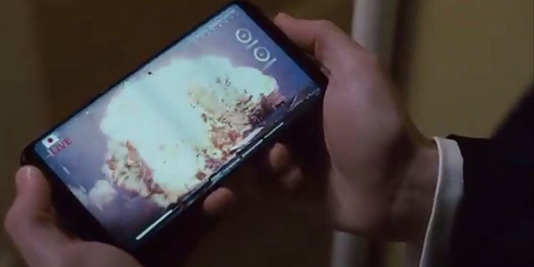 A rocket exploding on Roman Roy's phone in Succession season 1
