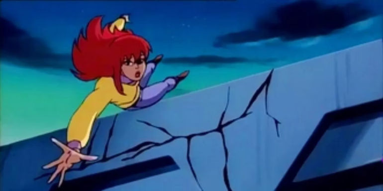 Mary Jane Watson falls in Spider-Man The Animated Series.