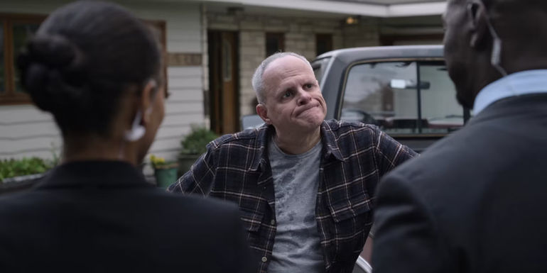 the night agent; Netflix Chelsea and Erik visit Jim Wilson in The night agent episode 7