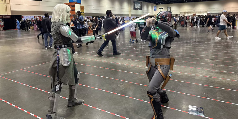 Sabine Wren and Shin Hati cosplay at MegaCon 2