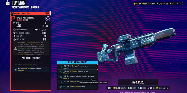 using T.O.T.E.S. on a bane weapon