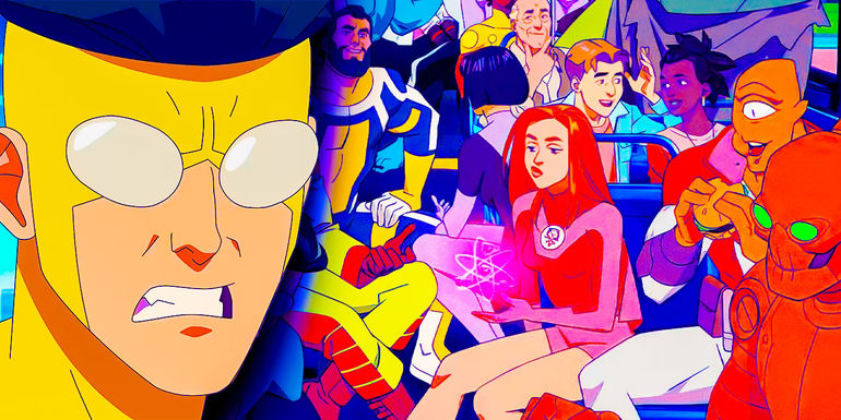 A custom image featuring Mark Grayson, the Guardians of the Globe, and other Invincible characters