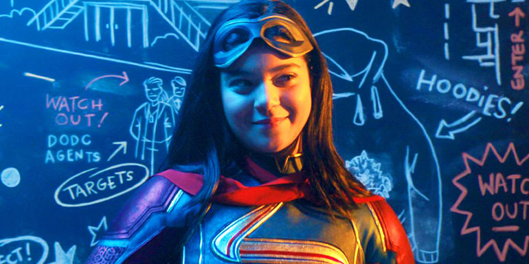 Kamala Khan with chalkboard of plans in Ms. Marvel