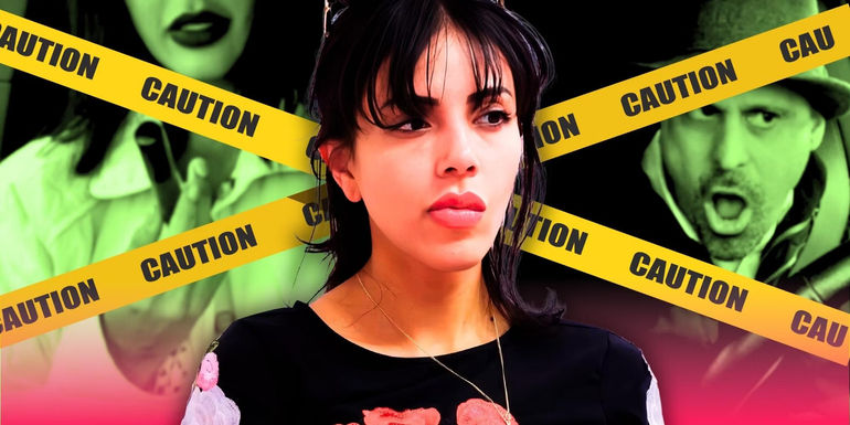 90 Day Fiancé’s Jasmine Pineda and Gino Palazzolo, with Caution tape around them