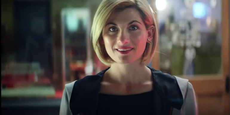 Jodie Whittaker smiling as the Thirteenth Doctor in Doctor Who