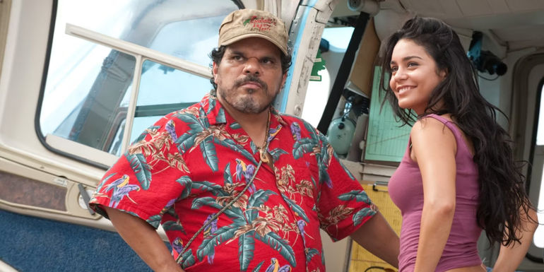 Luis Guzmán As Gabato next to his helicopter in Journey 2 The Mysterious Island
