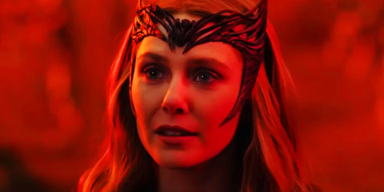 Wanda Maximoff's evil Scarlet Witch in her dreamscape in Doctor Strange in the Multiverse of Madness