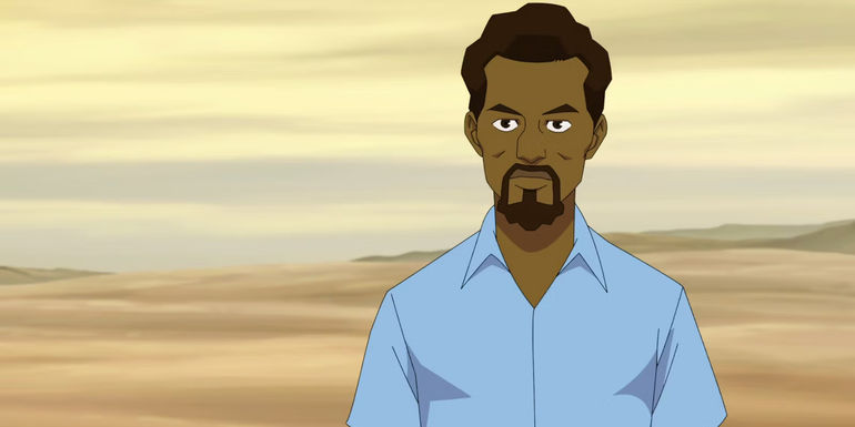 Angstrom Levy standing in the middle of a desert in Invincible