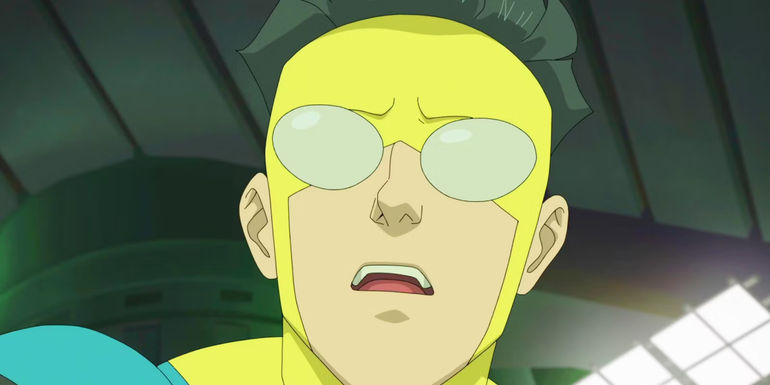 Invincible looking shocked in Invincible series